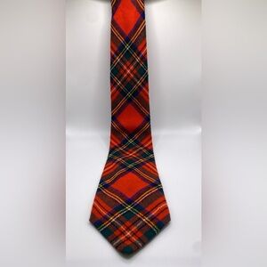 Vibrant 100% Wool Plaid Men's Tie